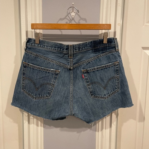 LEVIS 501 X REFORMATION DENIM JEAN CUT OFF 501 SHORTS - Picture 2 of 5